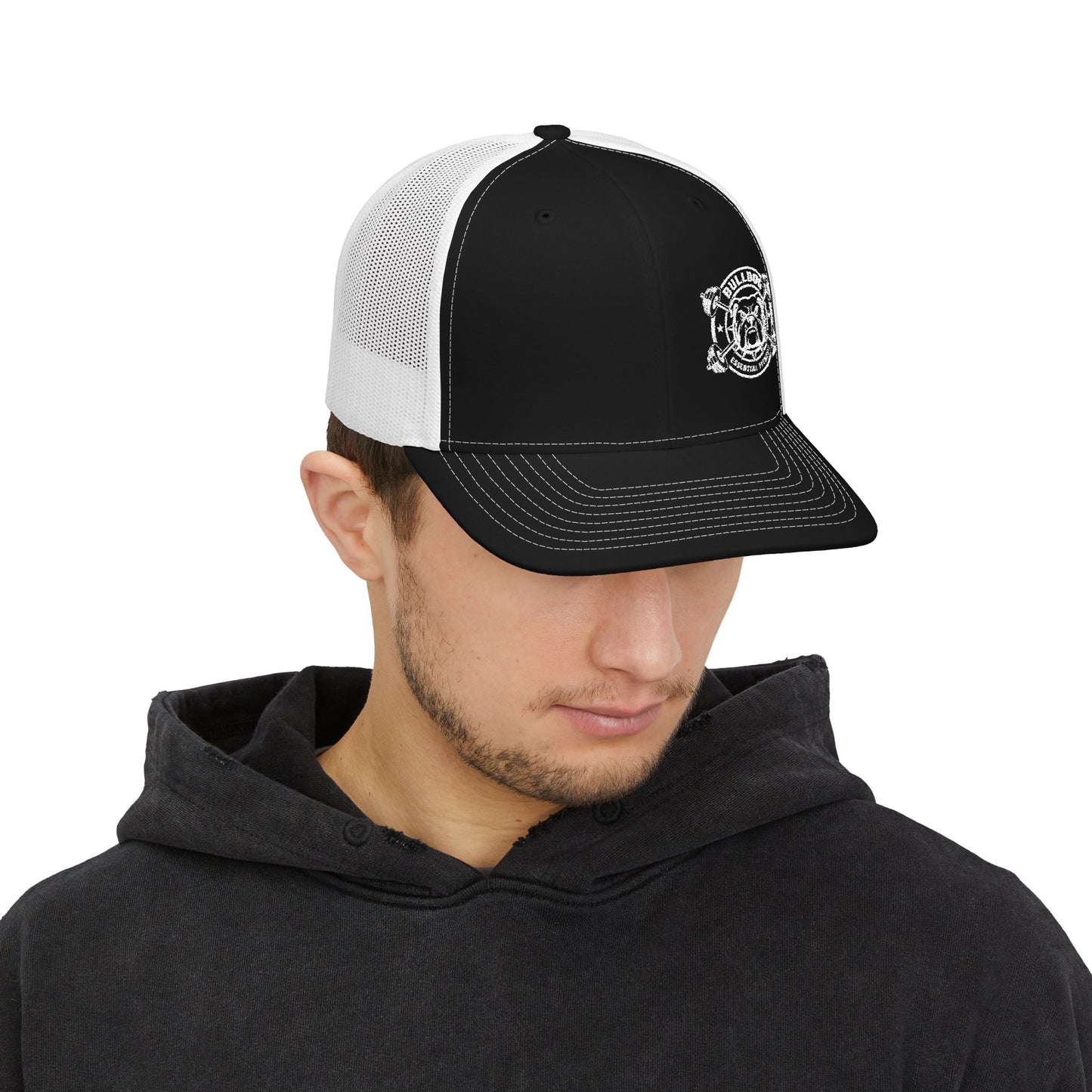 Bulldog Embroidered Snap Back Trucker Hat