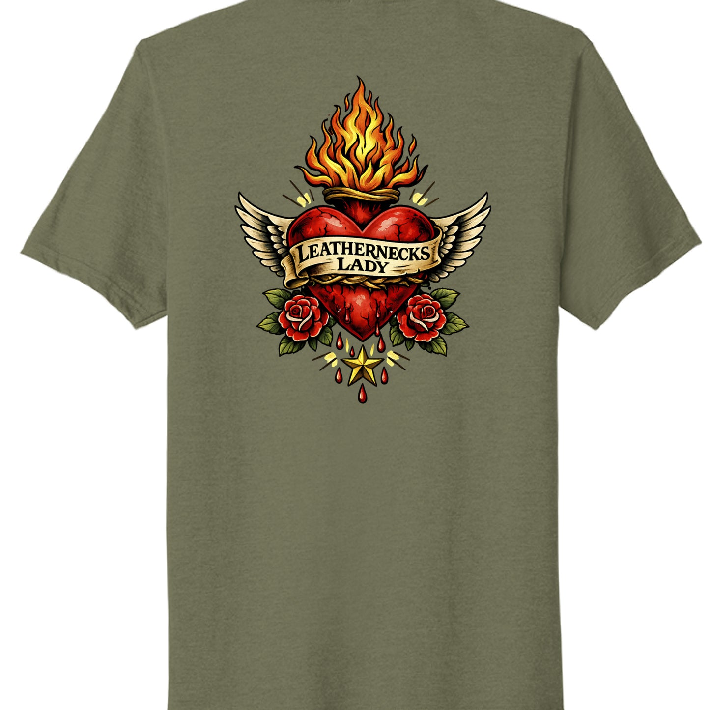 Military Green Heather - BACK