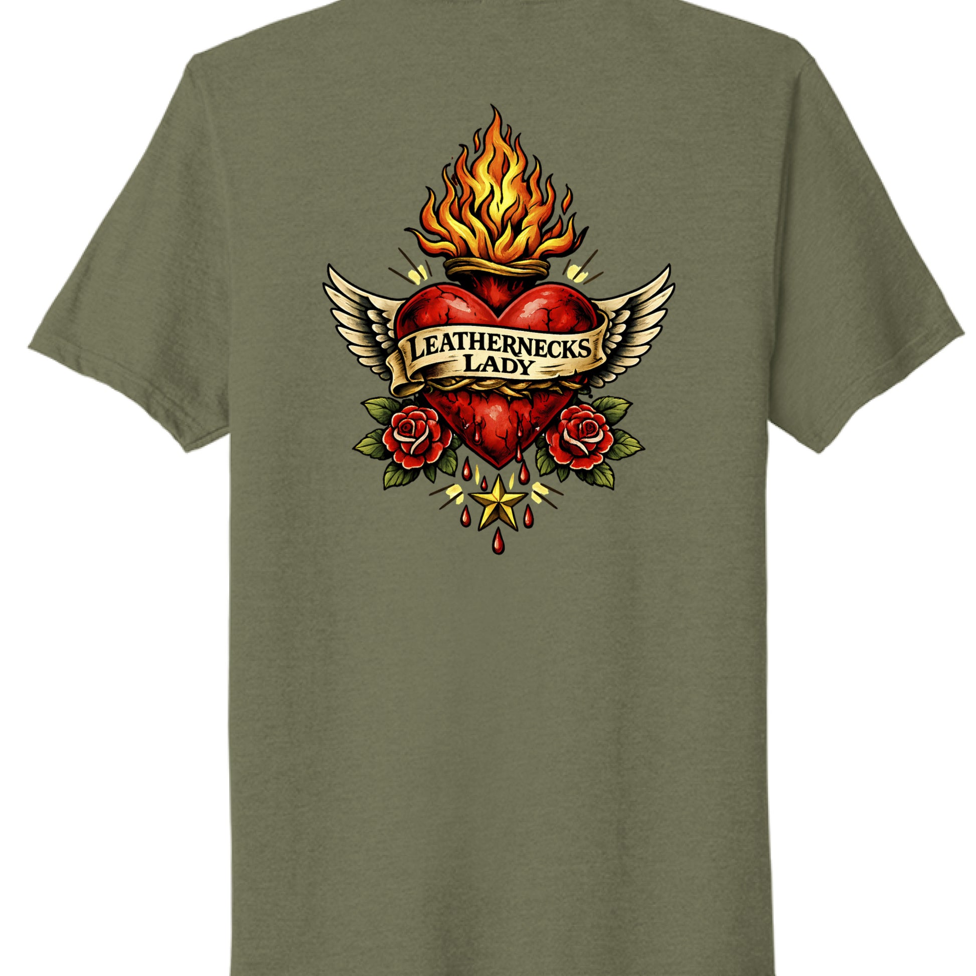 Military Green Heather - BACK