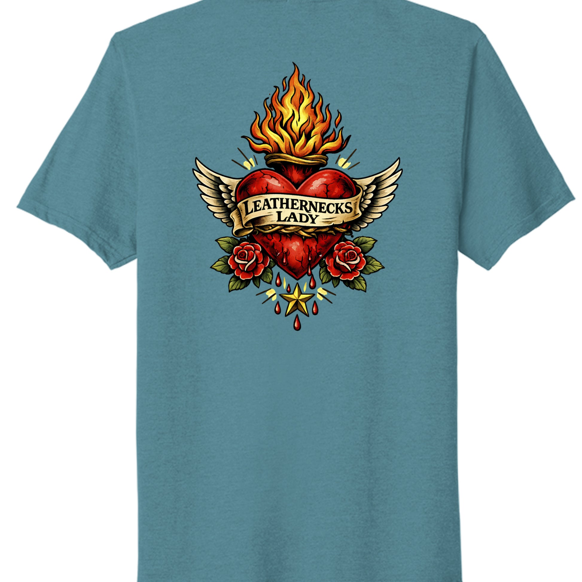 Vivid Teal Heather - BACK